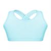 YONGHS Kids Girls Athletic Bra Shoulder Straps Cross at Rear Sport Bra Top Keyhole Back Shockproof Running Gym Light Blue 4 Years view 1