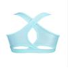 YONGHS Kids Girls Athletic Bra Shoulder Straps Cross at Rear Sport Bra Top Keyhole Back Shockproof Running Gym Light Blue 4 Years view 2