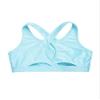 YONGHS Kids Girls Athletic Bra Shoulder Straps Cross at Rear Sport Bra Top Keyhole Back Shockproof Running Gym Light Blue 4 Years view 4