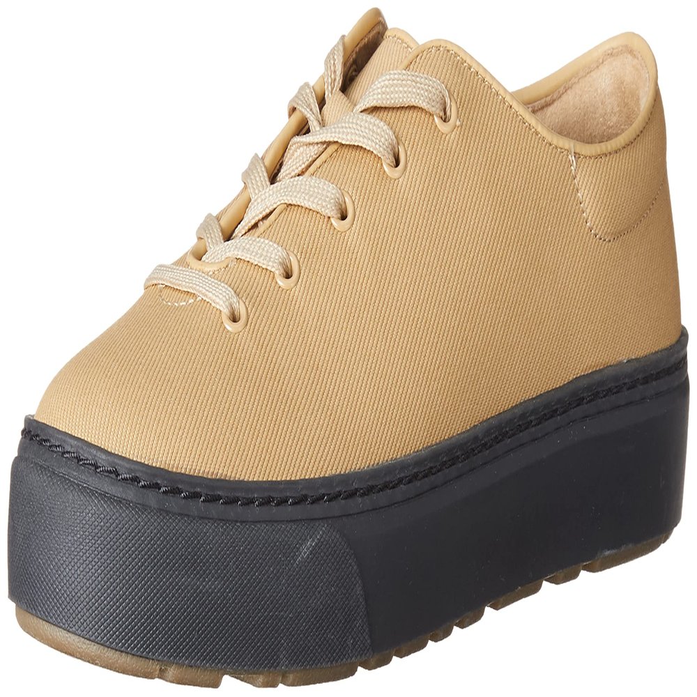 Amazon Essentials Women's Casual Lace Up Platform Sneakers, Khaki Brown, 13