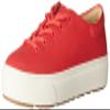 Amazon Essentials Women's Casual Lace Up Platform Sneakers, Red, 6 view 1