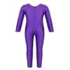 ranrann Girls Full Length Gymnastic Unitard Ballet Dance Bodysuit Seamless Dancewear Stretchy Jumpsuit Activewear Purple 3-4 view 2