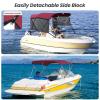 KAKIT Bimini Tops with Mesh Sidewalls Support Poles for Boats Marine Grade Canvas Top Includes 2 Straps Storage Boot 1 Inch Aluminum Frame(3 Bow 6'L x 46" H x 73"-78" W,Burgundy) view 4