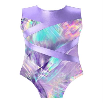 YONGHS Kids Girls Sleeveless Ballet Leotard for Gymnastics Outfit One Piece Athletic Bodysuit Dancewear Lavender 12 Years