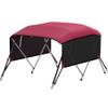KAKIT Bimini Tops with Mesh Sidewalls Support Poles for Boats Marine Grade Canvas Top Includes 2 Straps Storage Boot 1 Inch Aluminum Frame(4 Bow 8'L x 54" H x 61"-66" W,Burgundy) view 1