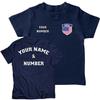 lepni.me Kids USA Soccer Shirt Your Name and Number | American Flag Badge Personalized Jersey Custom Football World Cup 2022 (9-11 Years Dark Blue Multi Color) view 1