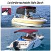 KAKIT Bimini Tops with Mesh Sidewalls Support Poles for Boats Marine Grade Canvas Top Includes 2 Straps Storage Boot 1 Inch Aluminum Frame(4 Bow 8'L x 54" H x 73"-78" W,Burgundy) view 4