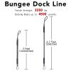 3FT Bungee Dock Line Boat Ropes for Docking Line Mooring Rope with Stainless Steel Clip Accessories for Boats 2pcs (Grey, 3Feet) view 2