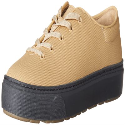 Amazon Essentials Women's Casual Lace Up Platform Sneakers, Khaki Brown, 9