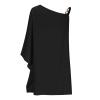 ADHOWBEW One Shoulder Dresses for Women,Plus Size Summer Dress Casual Flowy Floral Print Sexy Dress Fashion Batwing Sleeve Mini Dress Loose Fit Cute Dress Wedding Guest Dresses(D-Black,Large) view 4