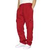 Men's Heavyweight Fleece Cargo Sweatpants Stretch Elastic Waist Baggy Joggers Drawstring Outdoor Trousers with Pockets view 2