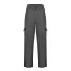 Men's Heavyweight Fleece Cargo Sweatpants Stretch Elastic Waist Baggy Joggers Drawstring Outdoor Trousers with Pockets view 3
