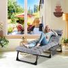 ABORON Patio Lounge Chair, Folding Guest Bed Cot for Adults, 500LB Heavy-Duty Capacity, Portable Extra Bed with Comfort Mat, Quick Fold Design for Indoor Guest Stays & Temporary Use view 4