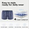 TIICHOO Incontinence Underwear for Men Washable Urinary Incontinence Boxer with Front Fly Regular Absorbency Mens Leak Proof Underwear 2 Pack(Medium, Blue Plaid) view 3
