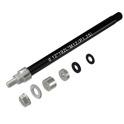 NICEDACK Thru Axle Adapter, M12 x 1.75-167-192mm for Bike Trailer Hitch, 12mm Thru Axle with 1.75 Thread Pitch, Thru-Axle Adapter with a Length Adjustable of 167-192mm