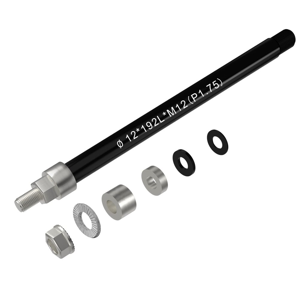 NICEDACK Thru Axle Adapter, M12 x 1.75-167-192mm for Bike Trailer Hitch, 12mm Thru Axle with 1.75 Thread Pitch, Thru-Axle Adapter with a Length Adjustable of 167-192mm