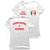 Personalised Women's Mexico 2026 Football T-Shirt Short Sleeve | Custom Name and Number | Mexico Flag Design (M White Multi Color) view 1