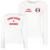 Personalised Women's Mexico 2026 Football T-Shirt Long Sleeve | Custom Name and Number | Mexico Flag Design (XXL White Multi Color) view 1