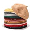 WYR Hat,Winter Warm Hat,Women's Beret, Classic Retro Artist Cap, Woman Hat Accessories Stud Painter Hat,Brown,M view 3