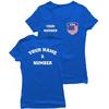 lepni.me Womens USA Soccer Shirt Your Name Number | American Flag Badge Personalized Jersey Custom Football | World Cup 2022 (L Royal-Blue Multi Color) view 1