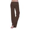 Yoga Pants with Pockets for Women Bootcut High Waist Workout Bootleg Pants Tummy Control Cargo Wide Leg Flare Pants Brown view 1
