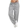 Yoga Pants with Pockets for Women Bootcut High Waist Workout Bootleg Pants Tummy Control Cargo Wide Leg Flare Pants A01#Gray view 1