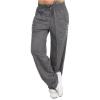 Yoga Pants with Pockets for Women Bootcut High Waist Workout Bootleg Pants Tummy Control Cargo Wide Leg Flare Pants A01#Dark Gray view 1
