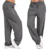 Yoga Pants with Pockets for Women Bootcut High Waist Workout Bootleg Pants Tummy Control Cargo Wide Leg Flare Pants A01#Dark Gray view 2