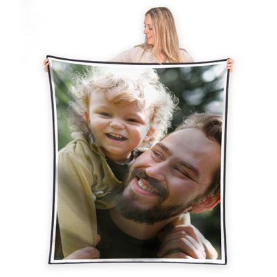 FrameStory Custom Blanket Photos and Text, Fully Customizable with Your Pictures and Message, Water Resistant Outdoor Throw, 50" x 60"