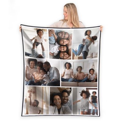 FrameStory Custom Blanket Photos and Text, Fully Customizable with Your Pictures and Message, Water Resistant Outdoor Throw, 50" x 60"