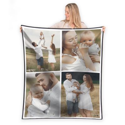 FrameStory Custom Blanket Photos and Text, Fully Customizable with Your Pictures and Message, Water Resistant Outdoor Throw, 50" x 60"