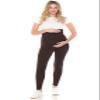 Leggings Depot Women's Maternity Leggings Over The Belly Pregnancy Casual Yoga Tights (Brown, 3X) view 4