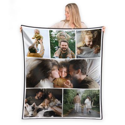FrameStory Custom Blanket Photos and Text, Fully Customizable with Your Pictures and Message, Water Resistant Outdoor Throw, 50" x 60"