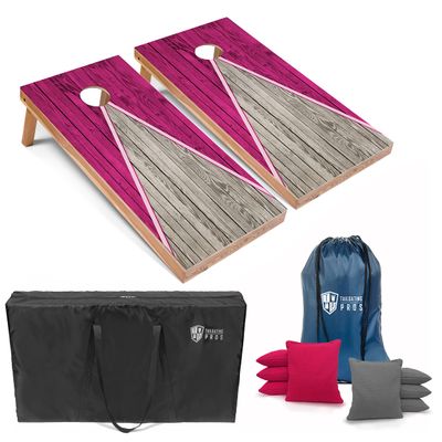 Tailgating Pros Lightweight Pyramid Design Cornhole Board Set w/Bean Bags and Carrying Case - 4'x2' Regulation Cornhole Game