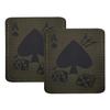 2 PCS AliPlus Poker Ace of Spades Dice Patches IR Infrared Reflective Patch Laser Cut Tactical Morale Patch Hook Fastener Backing(Green) view 1
