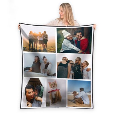 FrameStory Custom Blanket Photos and Text, Fully Customizable with Your Pictures and Message, Water Resistant Outdoor Throw, 50" x 60"