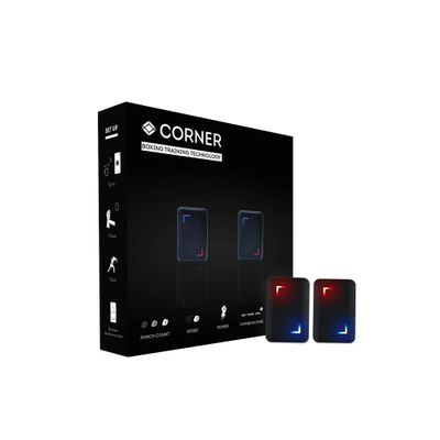 Corner Boxing Smart Punch Trackers & 1 Year Premium Membership Subscription - Measure Accurate Punch Count, Speed & Power Performance in Real Time - Bluetooth Compatible with iOS & Android