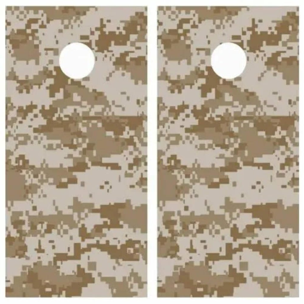 Desert Digital Camo Cornhole Board Wrap Only  Premium Laminated Vinyl Skin for Standard 24x48 Cornhole Boards, Military-Inspired Digital Camouflage Design, Weather-Resistant, Easy Installation