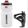 Schwinn Translucent Sport Water Bottle with Holder for Bicycle, 26 oz, BPA-Free, Dual-Stage Nozzle, Ergonomic Design, Cage Easily Mounts to Bike, Hydration Tracking, Bike Water Bottle Holder Combo view 1