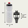 Schwinn Translucent Sport Water Bottle with Holder for Bicycle, 26 oz, BPA-Free, Dual-Stage Nozzle, Ergonomic Design, Cage Easily Mounts to Bike, Hydration Tracking, Bike Water Bottle Holder Combo view 2