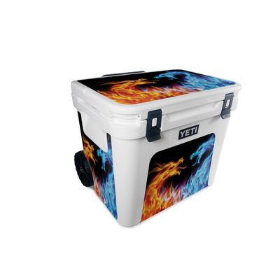 MightySkins Skin Compatible with Yeti Roadie 60 Wheeled Cooler - Dueling Dragons | Protective, Durable, and Unique Vinyl Decal wrap Cover | Easy to Apply, Remove, and Change Styles | Made in The USA