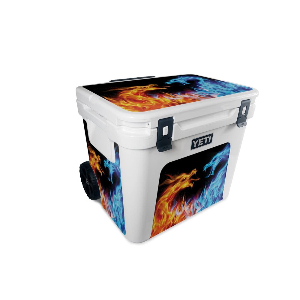 MightySkins Skin Compatible with Yeti Roadie 60 Wheeled Cooler - Dueling Dragons | Protective, Durable, and Unique Vinyl Decal wrap Cover | Easy to Apply, Remove, and Change Styles | Made in The USA