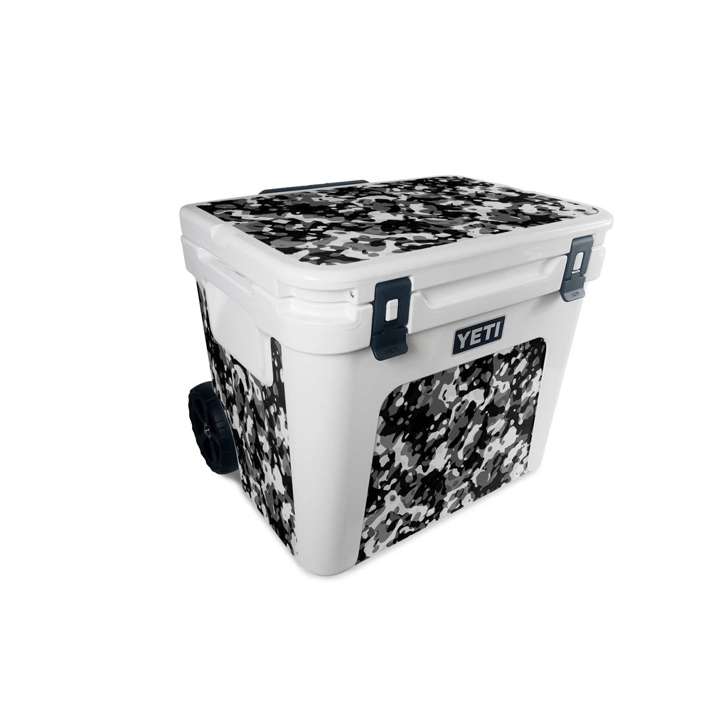 MightySkins Skin Compatible With Yeti Roadie 60 Wheeled Cooler - Black Modern Camo | Protective, Durable, and Unique Vinyl Decal wrap cover | Easy To Apply, Remove, and Change Styles | Made in the USA