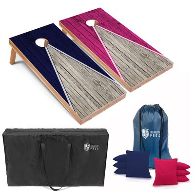 Tailgating Pros Lightweight Pyramid Design Cornhole Board Set w/Bean Bags and Carrying Case - 4'x2' Regulation Cornhole Game