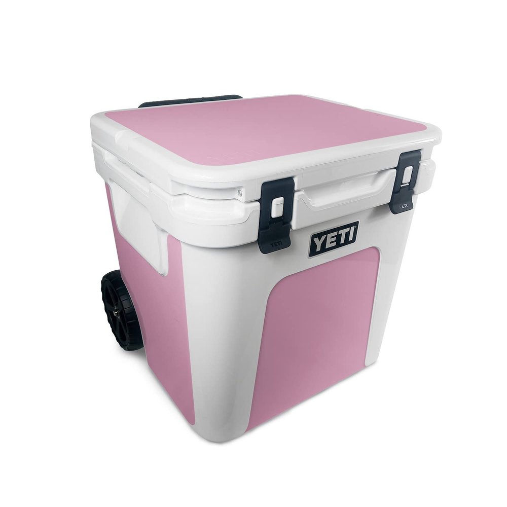 MightySkins Skin Compatible with Yeti Roadie 48 Wheeled Cooler - Solid Pink | Protective, Durable, and Unique Vinyl Decal wrap Cover | Easy to Apply, Remove, and Change Styles | Made in The USA