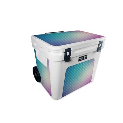 MightySkins Carbon Fiber Skin Compatible with Yeti Roadie 60 Wheeled Cooler - Vivid Fog | Protective, Durable Textured Carbon Fiber Finish | Easy to Apply, Remove, and Change Styles | Made in The USA