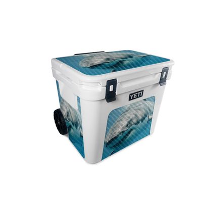 MightySkins Carbon Fiber Skin Compatible with Yeti Roadie 60 Wheeled Cooler - Great White Shark | Protective, Durable Textured Carbon Fiber Finish | Easy to Apply and Change Styles | Made in The USA
