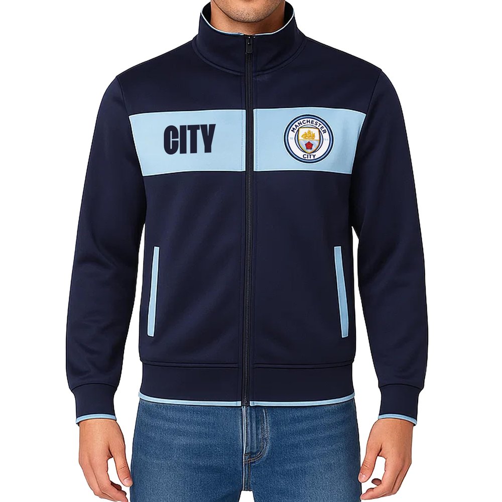 Icon Sports Officially Licensed Manchester City FC Soccer Track Jacket - Unisex Adult - MC52TJ Navy XL