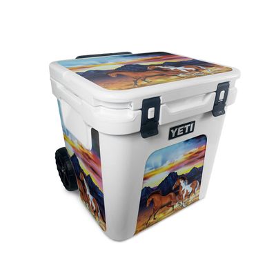 MightySkins Skin Compatible with Yeti Roadie 48 Wheeled Cooler - Wild Horses | Protective, Durable, and Unique Vinyl Decal wrap Cover | Easy to Apply, Remove, and Change Styles | Made in The USA