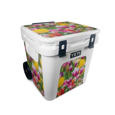 MightySkins Skin Compatible with Yeti Roadie 48 Wheeled Cooler - Field of Tulips | Protective, Durable, and Unique Vinyl Decal wrap Cover | Easy to Apply, Remove, and Change Styles | Made in The USA